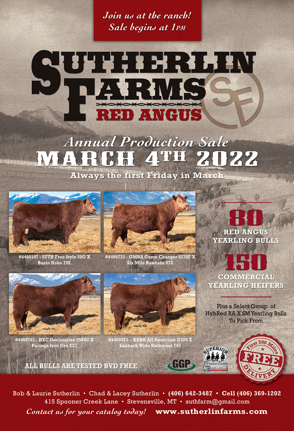 2022 Sutherlin Farms Red Angus Sale