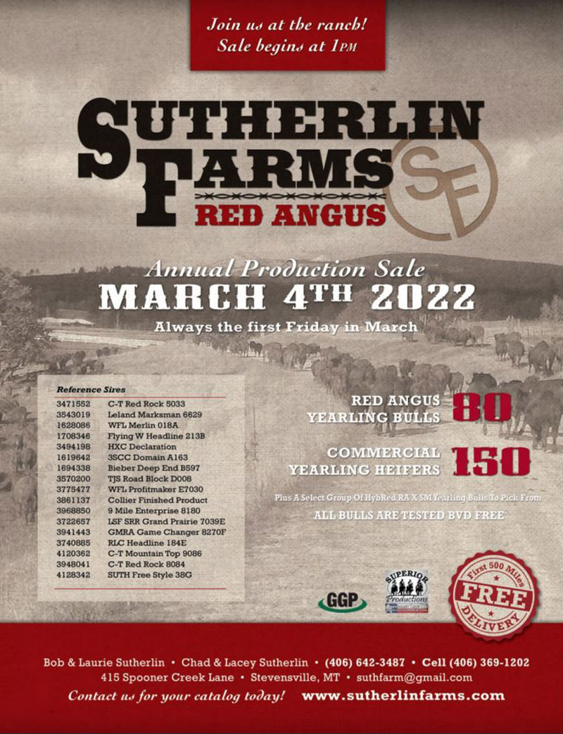 2022 Sutherlin Farms Red Angus Sale